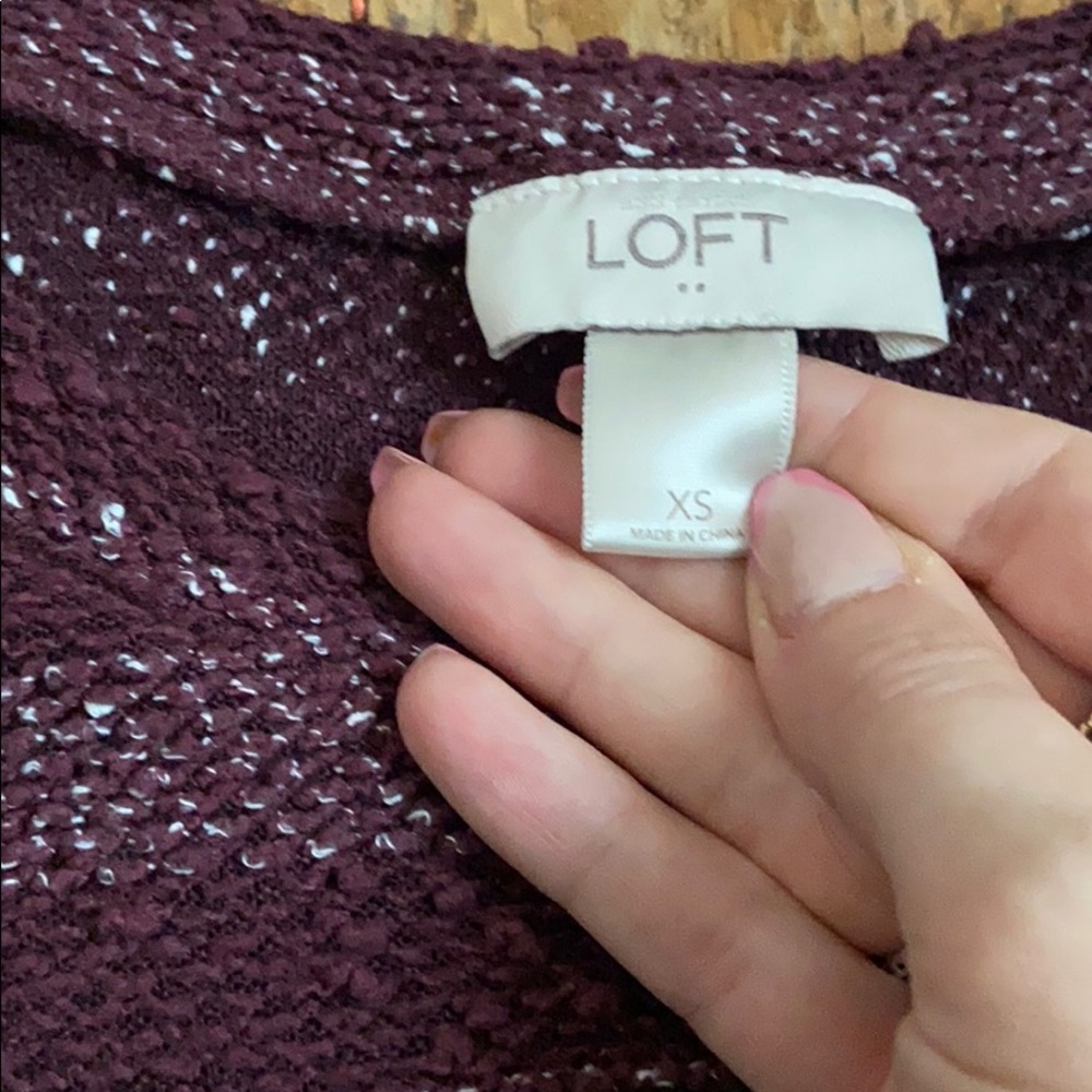 Ann Taylor Loft Burgundy sweater - Picture 2 of 3